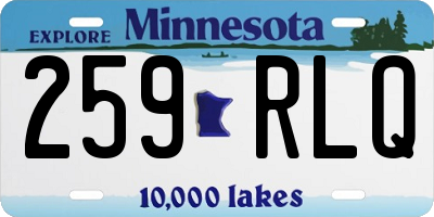 MN license plate 259RLQ