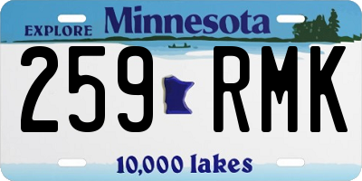 MN license plate 259RMK