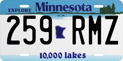 MN license plate 259RMZ
