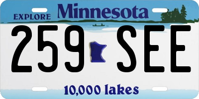 MN license plate 259SEE