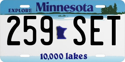 MN license plate 259SET