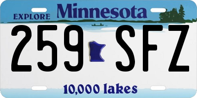 MN license plate 259SFZ