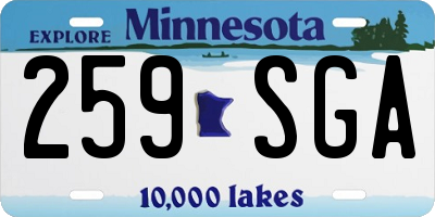 MN license plate 259SGA