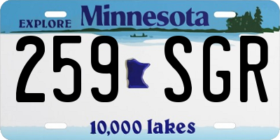 MN license plate 259SGR