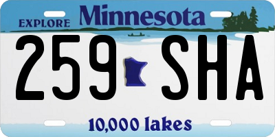 MN license plate 259SHA