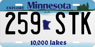 MN license plate 259STK