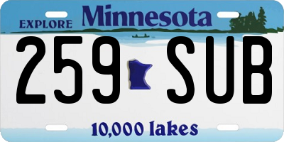 MN license plate 259SUB