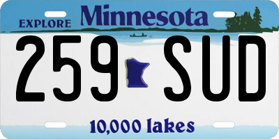 MN license plate 259SUD