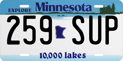 MN license plate 259SUP