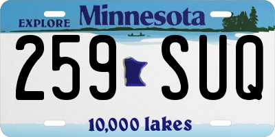 MN license plate 259SUQ