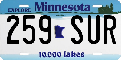 MN license plate 259SUR