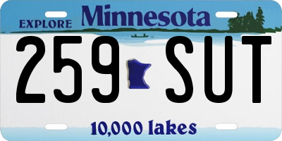 MN license plate 259SUT
