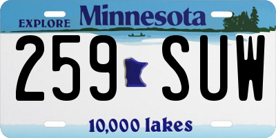 MN license plate 259SUW