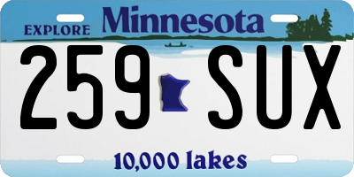 MN license plate 259SUX