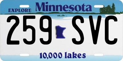 MN license plate 259SVC