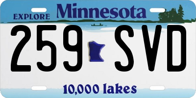 MN license plate 259SVD