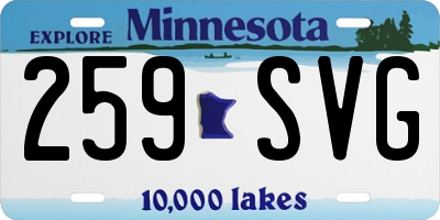 MN license plate 259SVG