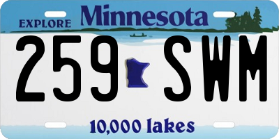 MN license plate 259SWM