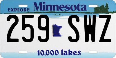 MN license plate 259SWZ