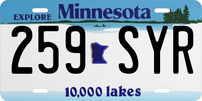 MN license plate 259SYR
