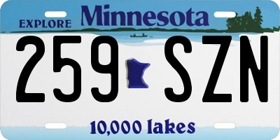 MN license plate 259SZN