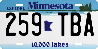 MN license plate 259TBA