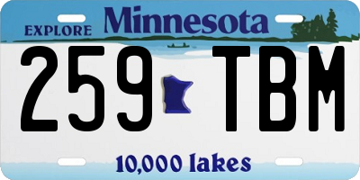 MN license plate 259TBM