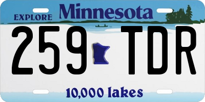 MN license plate 259TDR