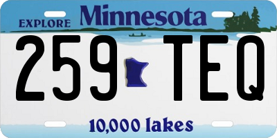 MN license plate 259TEQ