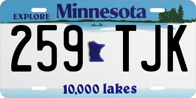 MN license plate 259TJK