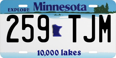 MN license plate 259TJM