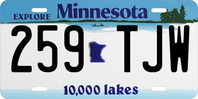 MN license plate 259TJW
