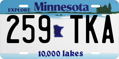 MN license plate 259TKA