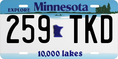 MN license plate 259TKD