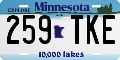 MN license plate 259TKE