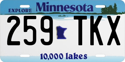 MN license plate 259TKX