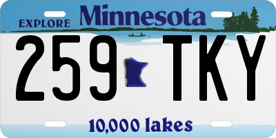 MN license plate 259TKY