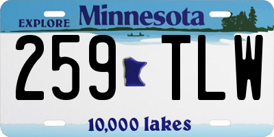 MN license plate 259TLW