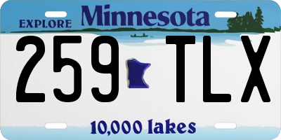 MN license plate 259TLX