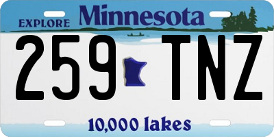 MN license plate 259TNZ