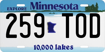 MN license plate 259TOD