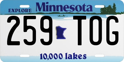 MN license plate 259TOG