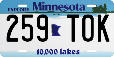MN license plate 259TOK