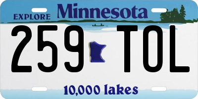 MN license plate 259TOL
