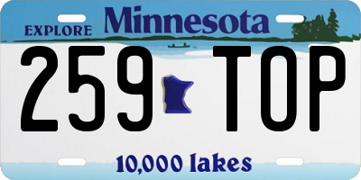 MN license plate 259TOP