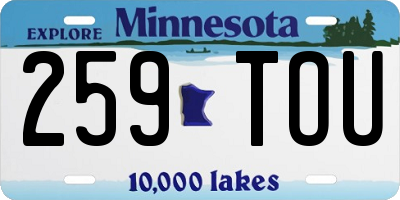 MN license plate 259TOU