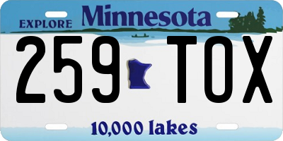 MN license plate 259TOX