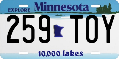 MN license plate 259TOY