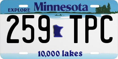 MN license plate 259TPC
