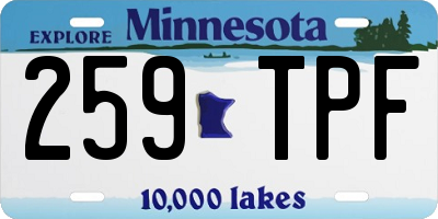 MN license plate 259TPF